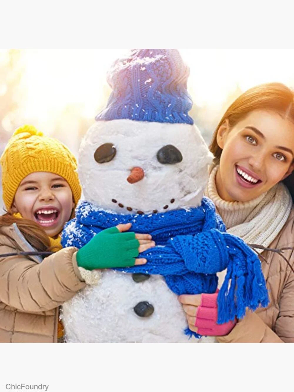 4 Pairs Fingerless Gloves Half Mittens Winter Knitted for Kids